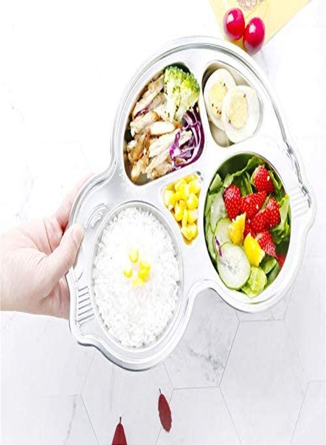 Senvasfa Stainless Steel Plate Divided Meal Tray Sections Dinner Dish for Babies, Toddlers and Kids Eating Food Car Shape BPA-Free Safe Fun Non-Toxic Heavy Duty (silver 2 pack) - Image 5